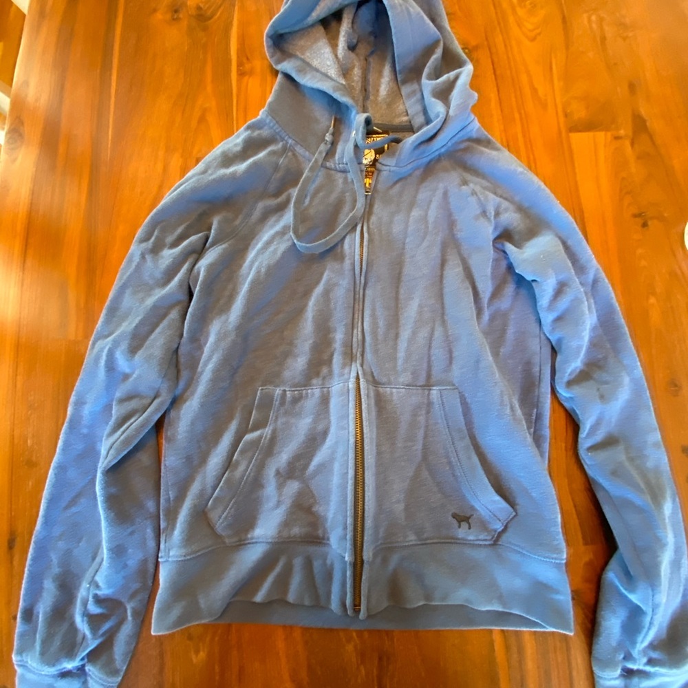 PINK Victoria’s Secret Blue Full Zip Hoodie.